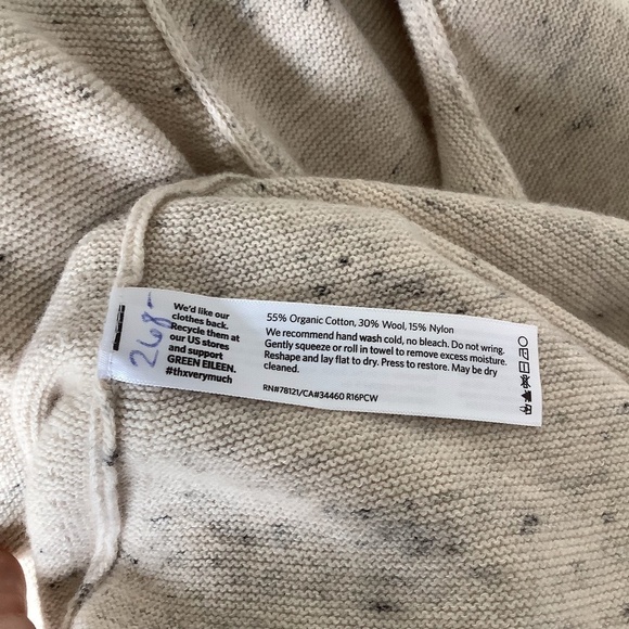 Eileen Fisher Organic Cotton Wool Blend Open Knit Cardigan Sweater MSRP$268 - Picture 15 of 16